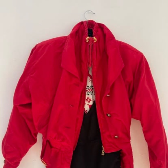 Bogner Women's Red and Gold Ski Jacket - Picture 2 of 8